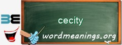 WordMeaning blackboard for cecity
